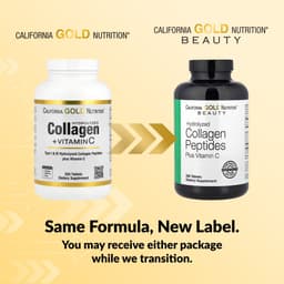 California Gold Nutrition, 水解膠原蛋白肽，I 型和 III 型，維他命 C，250 片