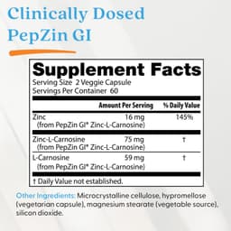 Doctor's Best, PepZin GI®，鋅-L-肌肽複合物，120 粒素食膠囊