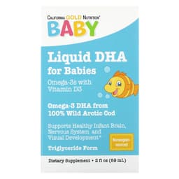 California Gold Nutrition, 嬰兒 DHA，含維他命 D3 和 EPA 的 Omega-3s，2 液量盎司（59 毫升）