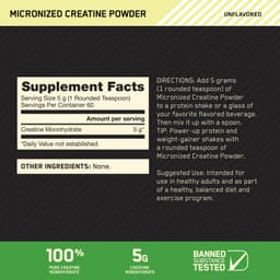 Optimum Nutrition, 肌酸粉，微粉化，天然原味，5000毫克，10.5盎司（300克）