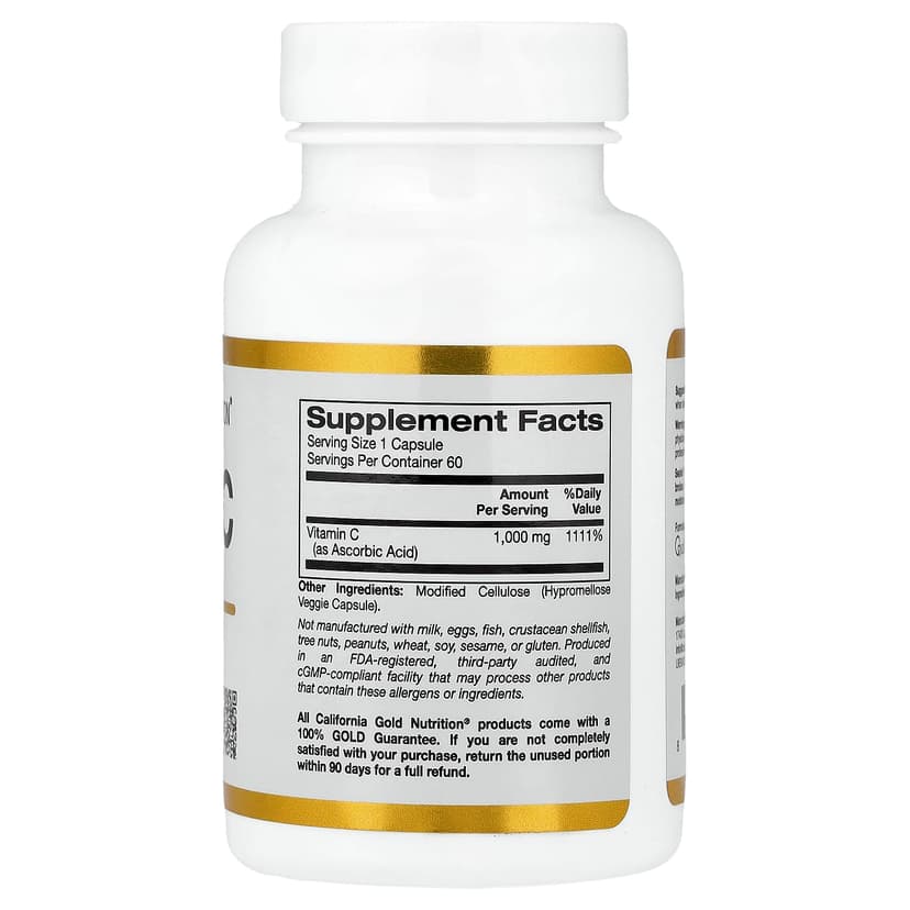 California Gold Nutrition, 維他命 C，Quali®-C，1,000 毫克，60 粒素食膠囊
