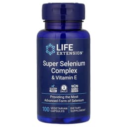 Life Extension, 特優複合硒素食膠囊，含維他命 E，200 微克，100 粒裝