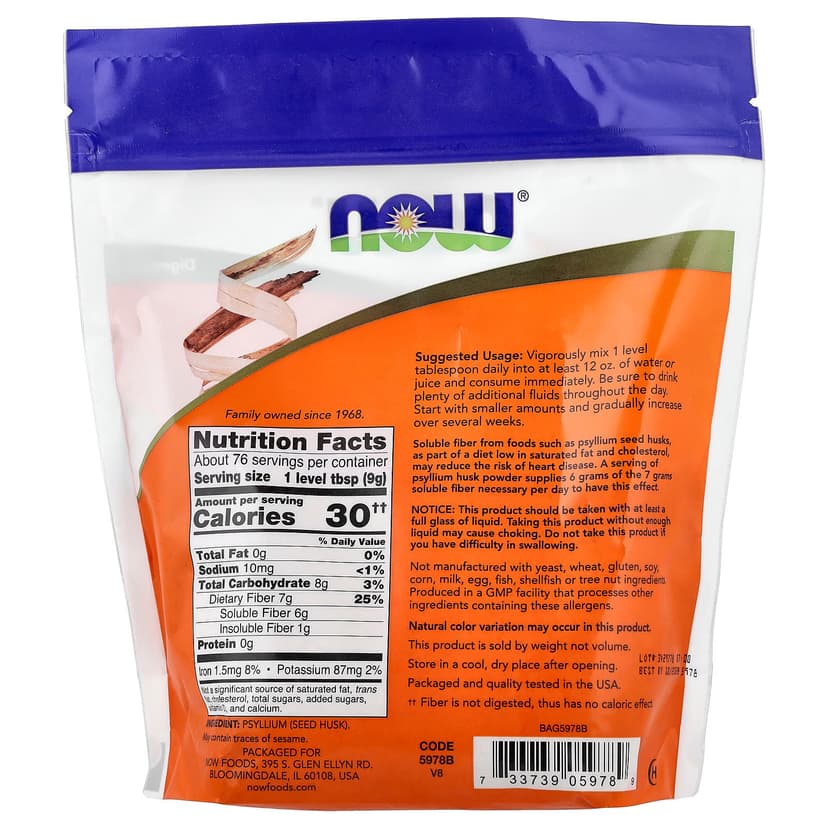 NOW Foods, 車前子殼粉，24 盎司（680 克）