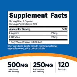 Nutricost, L-精氨酸和 L-瓜氨酸，120 粒膠囊