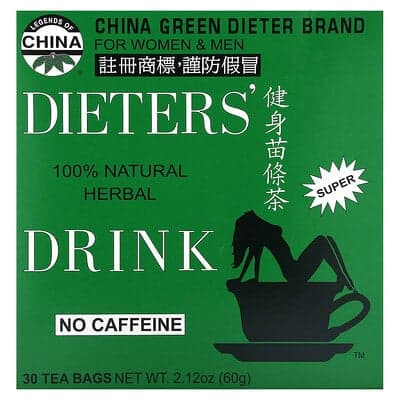 Uncle Lee's Tea, Dieters 全天然草本飲品，無咖啡萃取，30 茶包，2.12 盎司（60 克）