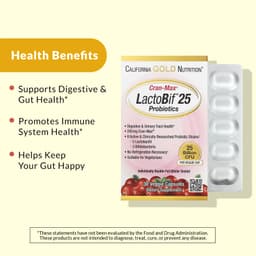 California Gold Nutrition, CranMax® LactoBif® 益生菌，250 億 CFU，30 粒素食膠囊