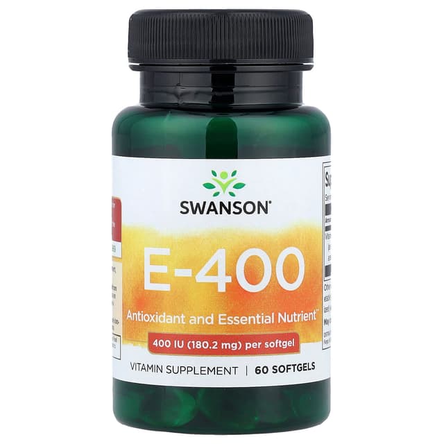Swanson Vitamins, 維他命 E-400,180.2 毫克(400 國際單位),60 粒軟膠囊