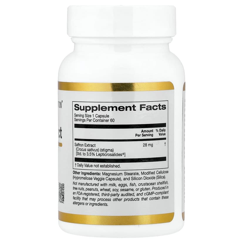 California Gold Nutrition, Affron® 番紅花提取物，28 毫克，60 粒素食膠囊