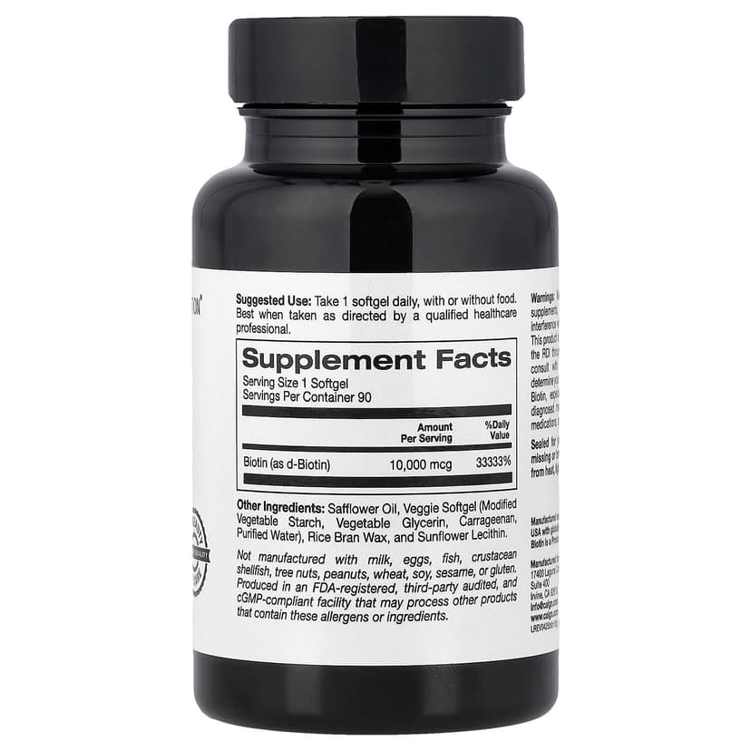 California Gold Nutrition, 生物維他命，10,000 微克，90 粒素食軟凝膠