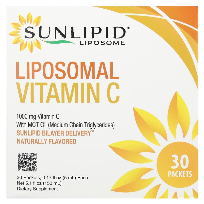 Sunlipid, 脂質體維他命 C，含中鏈甘油三酯油，30 包，每包 0.17 液量盎司（5 毫升）