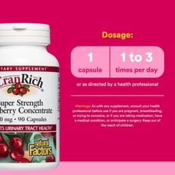 Natural Factors, CranRich® 高濃度蔓越莓，特強型，500 毫克，90 粒膠囊
