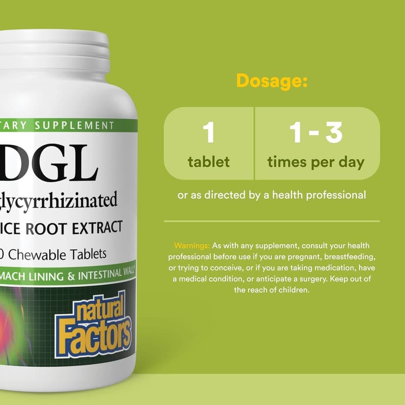 Natural Factors, DGL，解甘草提取物，180 片咀嚼片