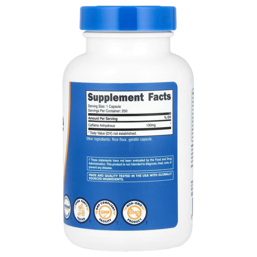 Nutricost, 咖啡萃取，100 毫克，250 粒膠囊