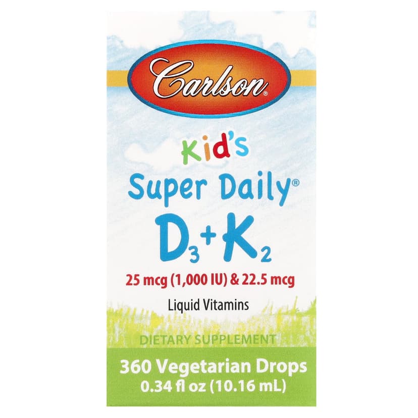 Carlson, Kid's Super Daily® D3 + K2，0.34 液量盎司（10.16 毫升）