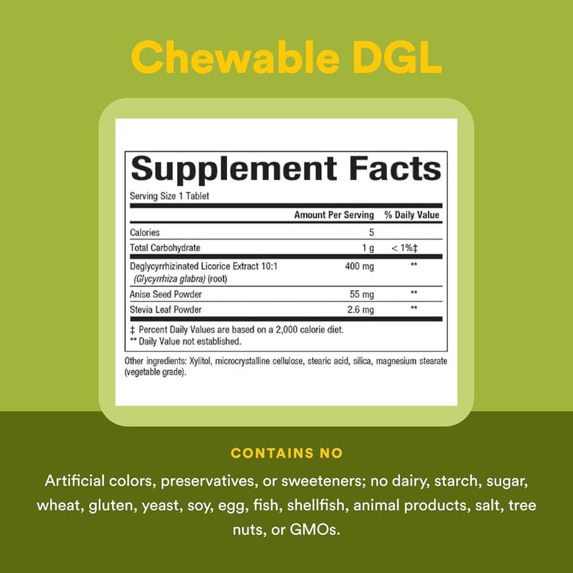Natural Factors, DGL，解甘草提取物，180 片咀嚼片