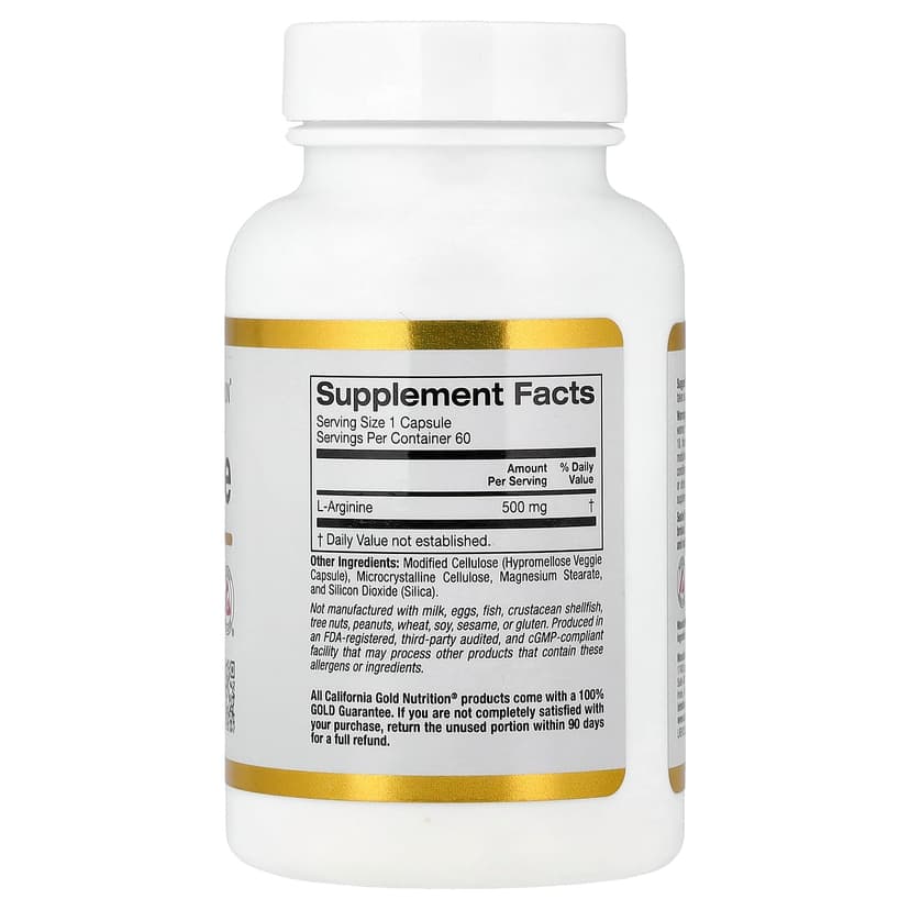 California Gold Nutrition, L-精氨酸，500 毫克，60 粒素食膠囊