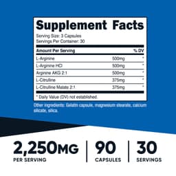 Nutricost, 表現，一氧化氮促進劑，90 粒膠囊