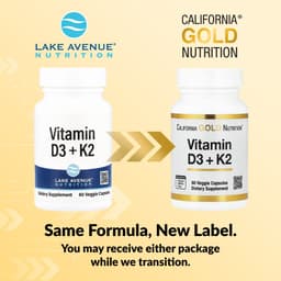 California Gold Nutrition, 維他命 D3 + K2，60 粒素食膠囊