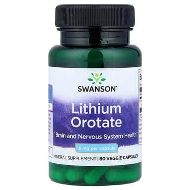 Swanson Vitamins, 乳清酸鋰，5 毫克，60 粒素食膠囊