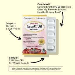 California Gold Nutrition, CranMax® LactoBif® 益生菌，250 億 CFU，30 粒素食膠囊