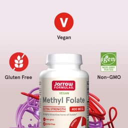 Jarrow Formulas, 全素食甲基葉酸，特強型，400 微克，60 粒素食膠囊