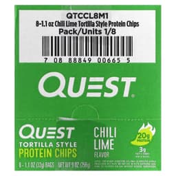 Quest Nutrition, 玉米餅蛋白質薯片，辣椒酸橙，8 袋，每袋 1.1 盎司（32 克）