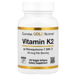 California Gold Nutrition, 維他命 K2（甲萘醌-7），50 微克，120 粒素食軟膠囊