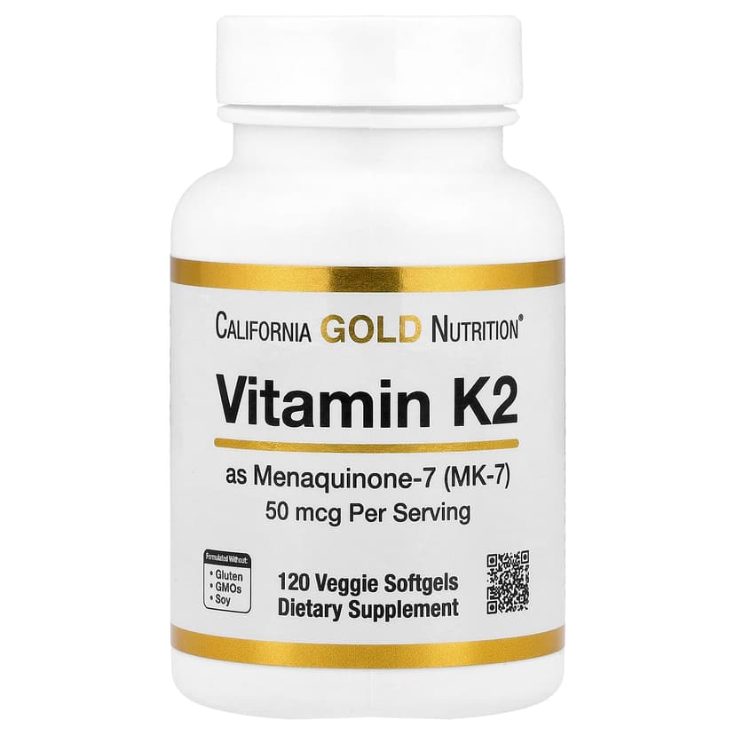 California Gold Nutrition, 維他命 K2（甲萘醌-7），50 微克，120 粒素食軟膠囊