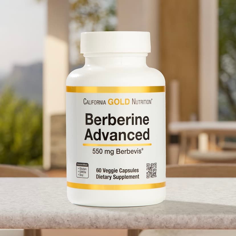 California Gold Nutrition, Berberine Advanced 小檗鹼素食膠囊，Berbevis Phytosome，含小檗鹼磷脂複合物和葵花卵磷脂，550 毫克，60 粒