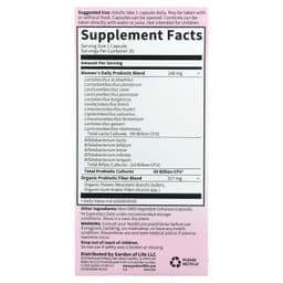 Garden of Life, Dr. Formulated 益生菌，女性每日一次，500 億，30 粒素食膠囊