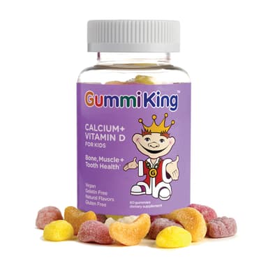 GummiKing, 兒童鈣 + 維他命 D，60 粒軟糖
