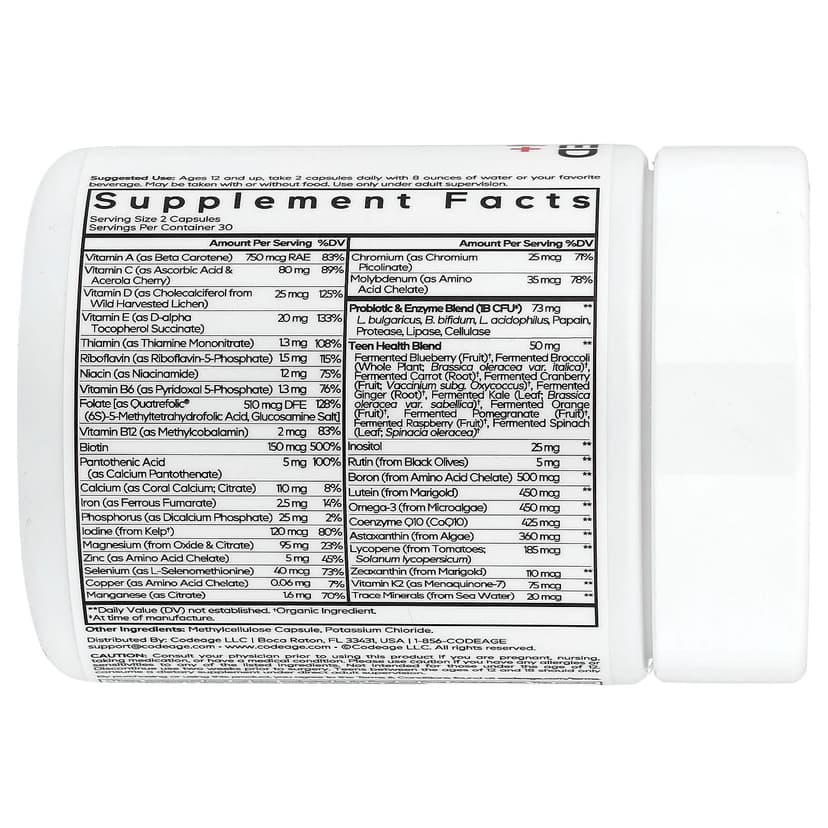 Codeage, 青少年發酵多維他命+， 60 粒素食膠囊