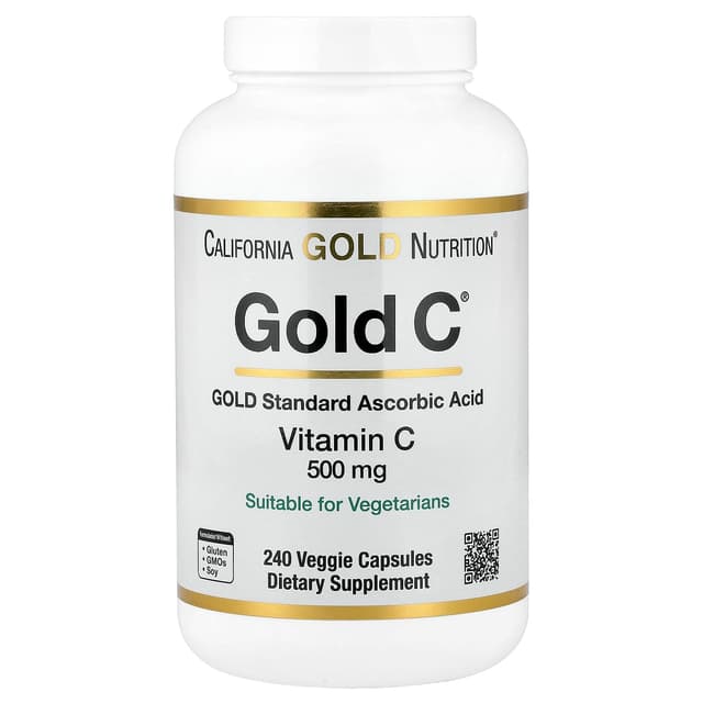 California Gold Nutrition, Gold C®，USP 級維他命 C，500 毫克，240 粒素食膠囊