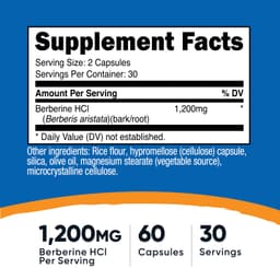 Nutricost, 小檗鹼，1200 毫克，60 粒膠囊（每粒膠囊 600 毫克）