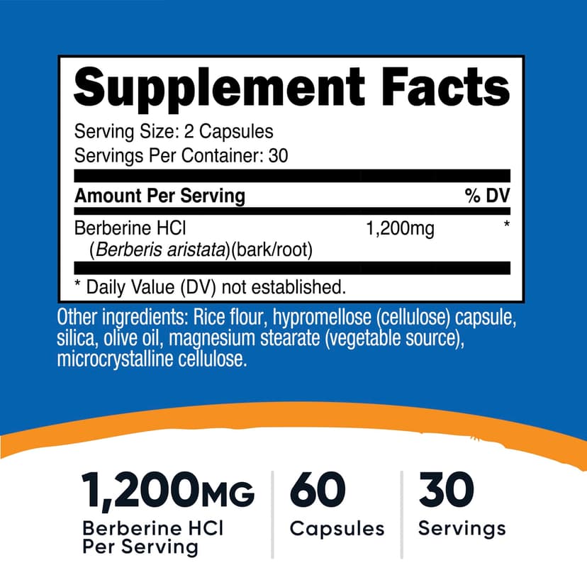 Nutricost, 小檗鹼，1200 毫克，60 粒膠囊（每粒膠囊 600 毫克）