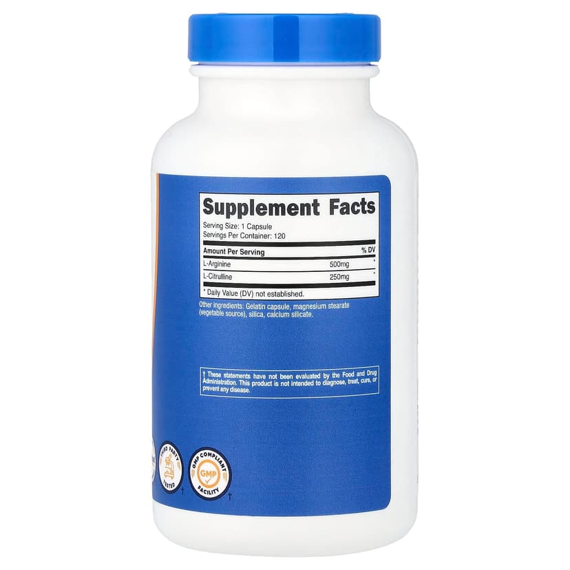Nutricost, L-精氨酸和 L-瓜氨酸，120 粒膠囊