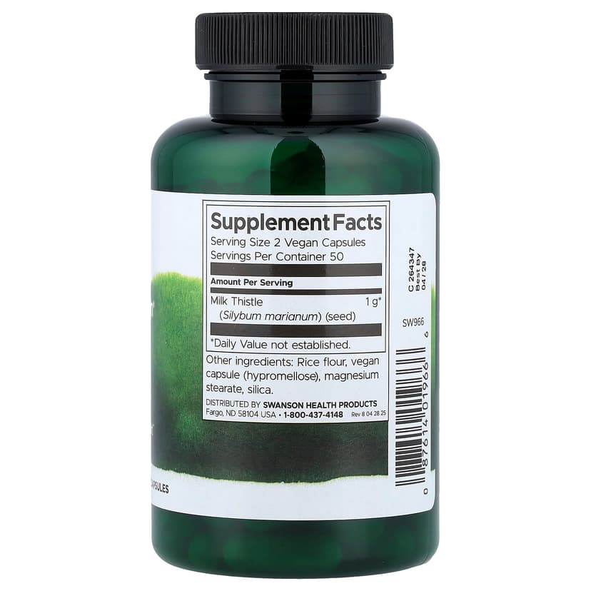 Swanson Vitamins, Full Spectrum® 多面水飛薊全素膠囊，500 毫克，100 粒