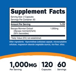 Nutricost, 假馬齒莧，1000 毫克，120 粒膠囊（每粒膠囊 500 毫克）