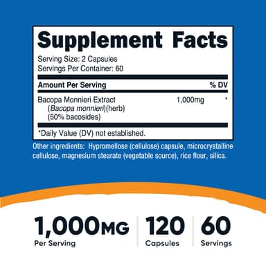 Nutricost, 假馬齒莧，1000 毫克，120 粒膠囊（每粒膠囊 500 毫克）