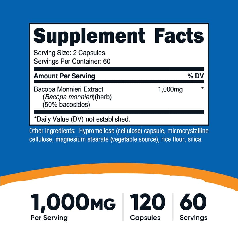 Nutricost, 假馬齒莧，1000 毫克，120 粒膠囊（每粒膠囊 500 毫克）
