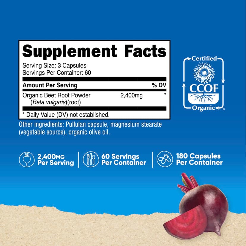 Nutricost, 甜菜根，2400 毫克，180 粒膠囊（每粒膠囊 800 毫克）