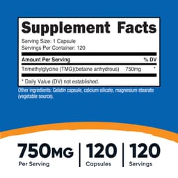 Nutricost, 三甲基甘氨酸（TMG），750 毫克，120 粒膠囊