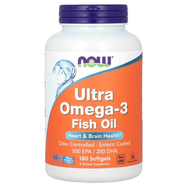 NOW Foods, Ultra Omega-3 魚油，180 粒軟凝膠