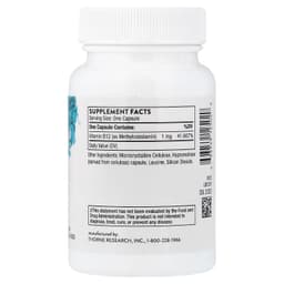 Thorne, 維他命 B12（甲鈷胺），60 粒膠囊（每粒膠囊 1 毫克）