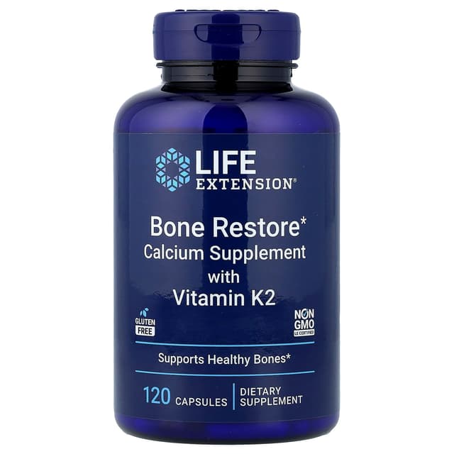 Life Extension, 含維他命 K2 的骨骼修復補充劑，120 粒膠囊