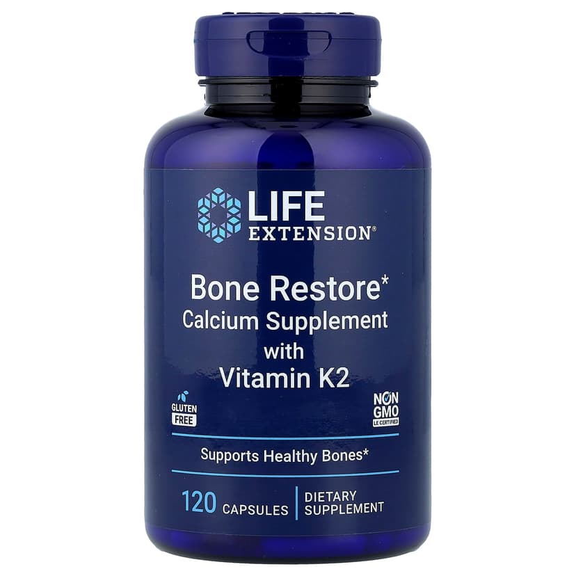 Life Extension, 含維他命 K2 的骨骼修復補充劑，120 粒膠囊