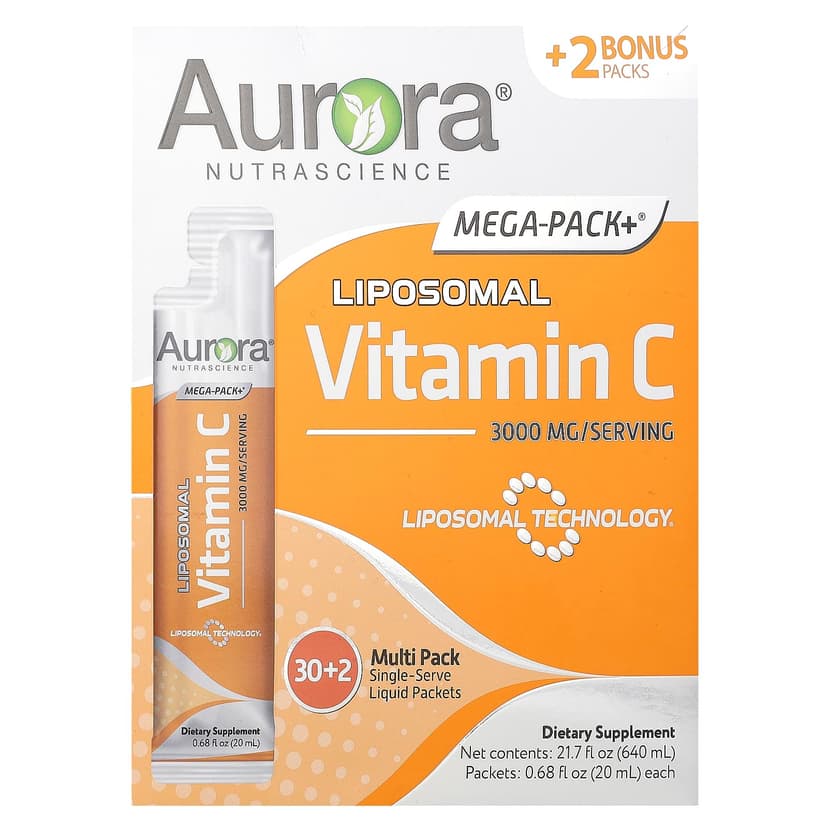 Aurora Nutrascience, Mega-Pack + 脂質體維他命 C，32 包，每包 0.68 液量盎司（20 毫升）