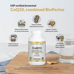 California Gold Nutrition, 輔酶 Q10，泛醌 USP，含 Bioperine® 黑胡椒提取物，生物利用率提高，100 毫克，150 粒素食膠囊