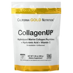 California Gold Nutrition, CollagenUP®，水解海洋膠原蛋白肽 + 透明質酸和維他命 C，原味，7.26 盎司（206 克）