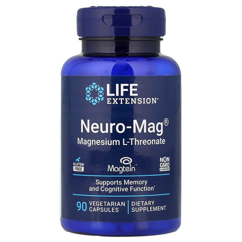 Life Extension, Neuro-Mag®，L-蘇糖酸鎂，90 粒素食膠囊（每粒膠囊 48 毫克）